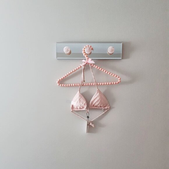 NWT Vitamin A blush pink & stripe triangle bikini top & reversible bottom set, 4 - Picture 4 of 11